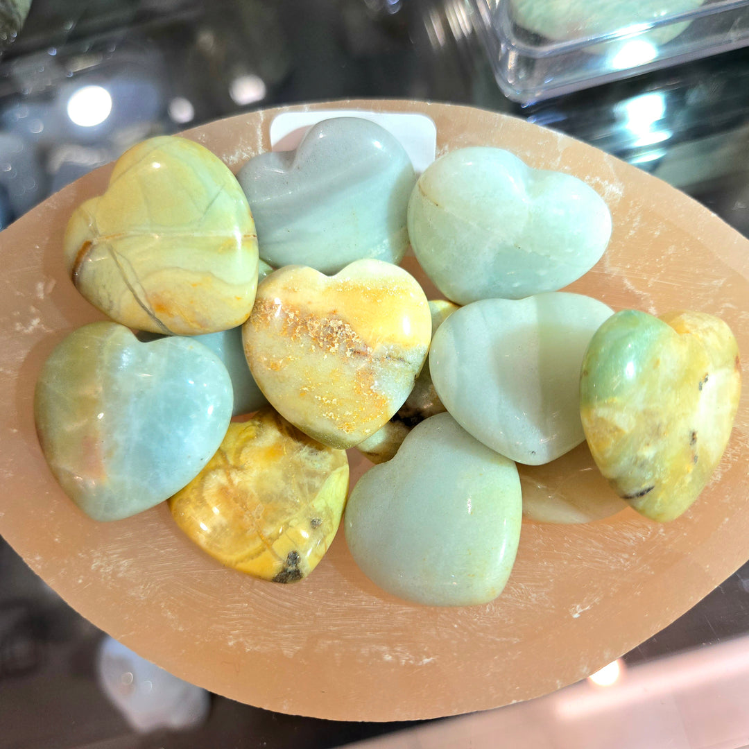 Amazonite Heart Flat : 1"