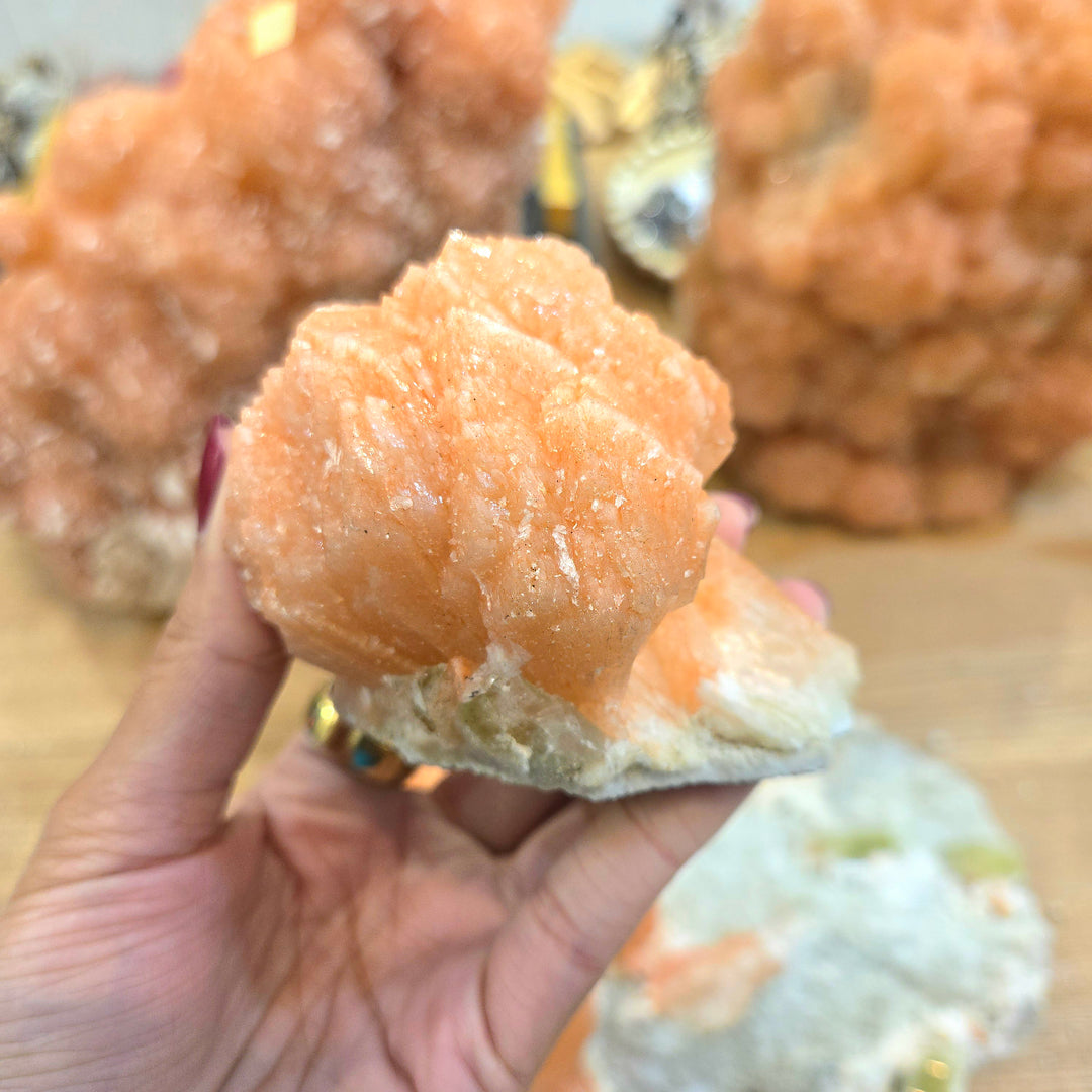 Stilbite & Green Apophyllite on Okenite Matrix