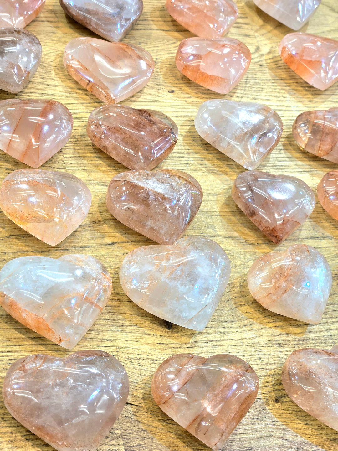 Fire Quartz Heart Puff - (Hematoid Quartz)