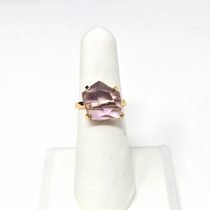 Amethyst Simple Wire Faceted Ring