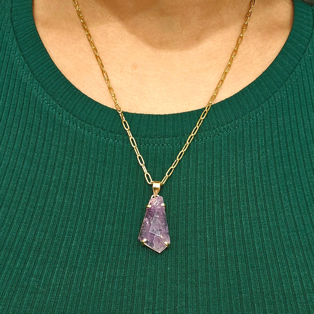 Amethyst Faceted Claw Pendant