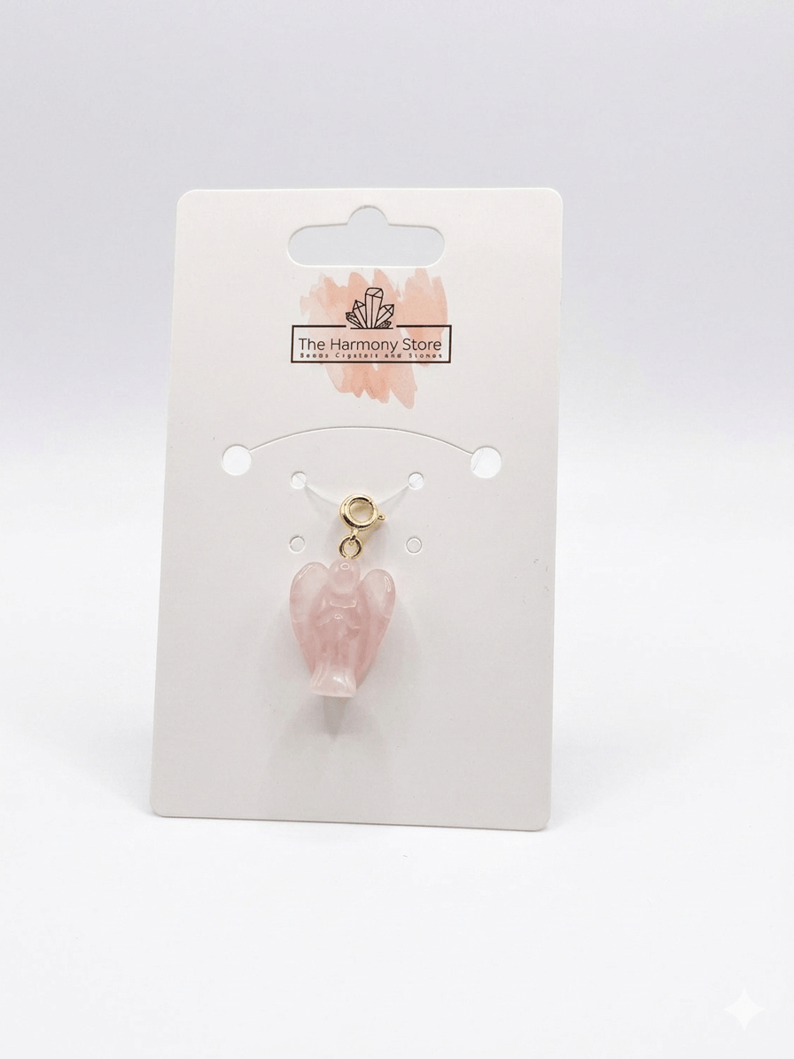 Rose Quartz Angel Pendant 1.25-Inch | The Harmony Store Pendant