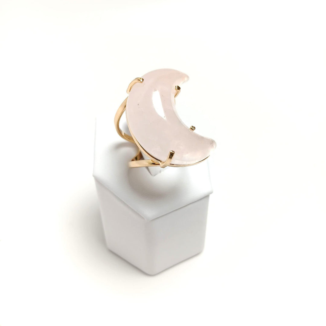 Rose Quartz Arc Moon Ring | The Harmony Store Ring