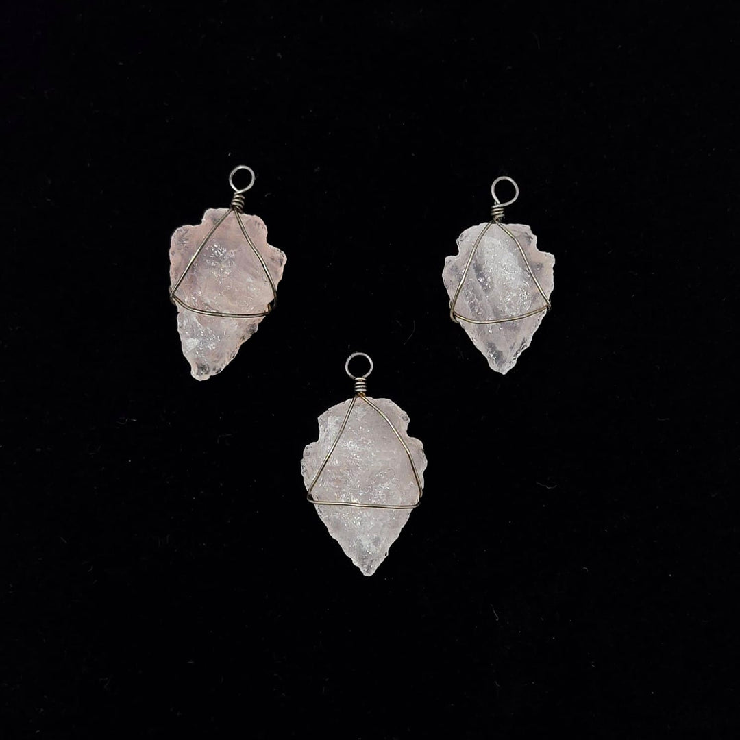Rose Quartz Arrowhead Rough Pendant | Harmony Pendant