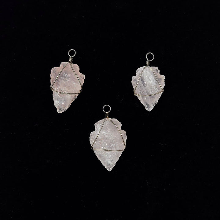 Rose Quartz Arrowhead Rough Pendant | Harmony Pendant