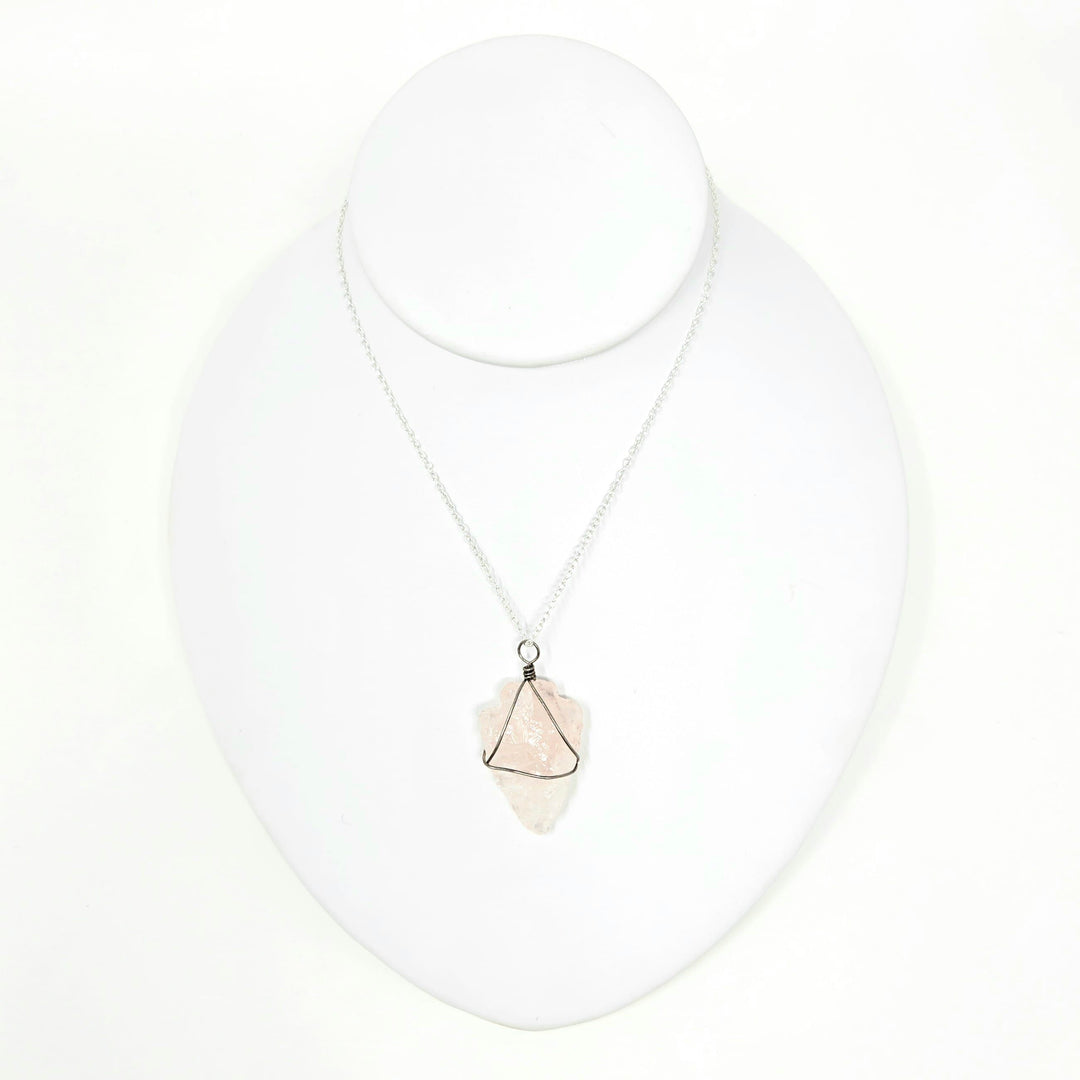 Rose Quartz Arrowhead Rough Pendant | Harmony Pendant