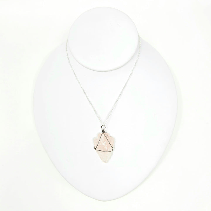 Rose Quartz Arrowhead Rough Pendant | Harmony Pendant