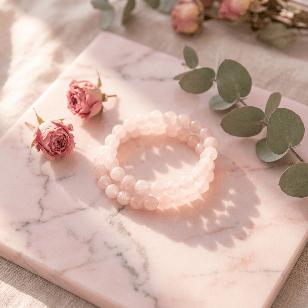 Rose Quartz Bracelet 4-10mm | Love | The Harmony Store Bracelet