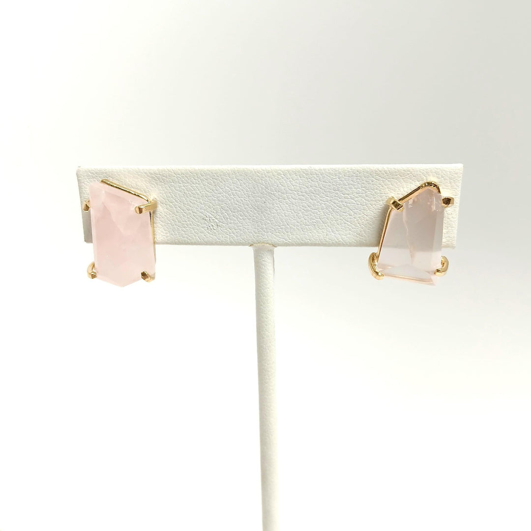 Rose Quartz Claw Stud Earrings | The Harmony Store Earrings