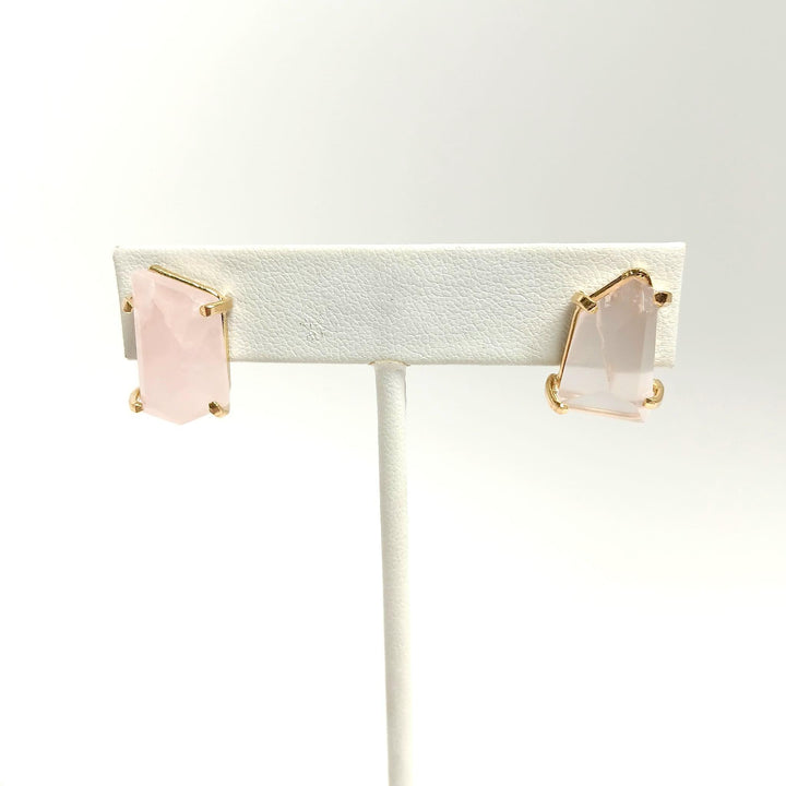 Rose Quartz Claw Stud Earrings | The Harmony Store Earrings