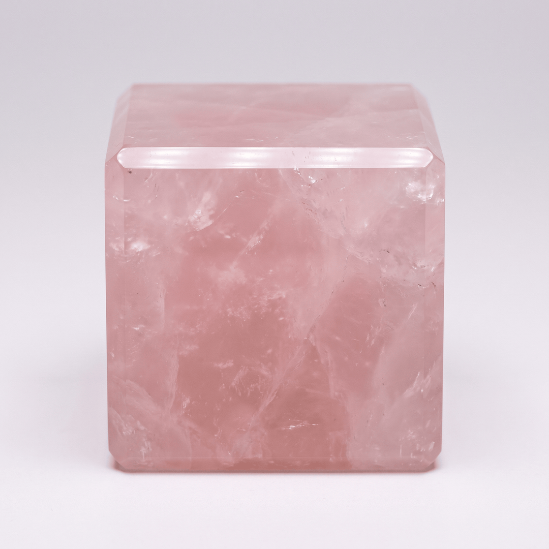 Rose Quartz Cube Crystal | The Harmony Store Cube
