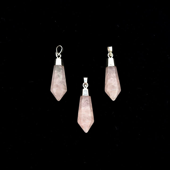 Rose Quartz Diamond Cut Point Pendant | Harmony Store Pendant
