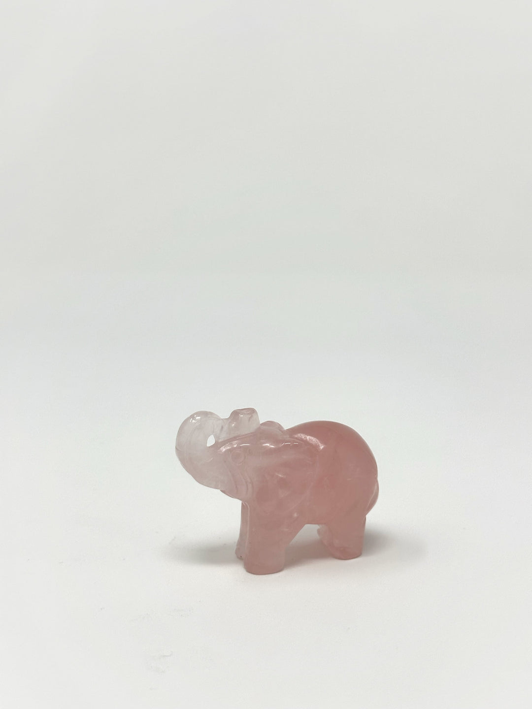 Rose Quartz Elephant 2-Inch Carving | Harmony Store Crystal Figurine