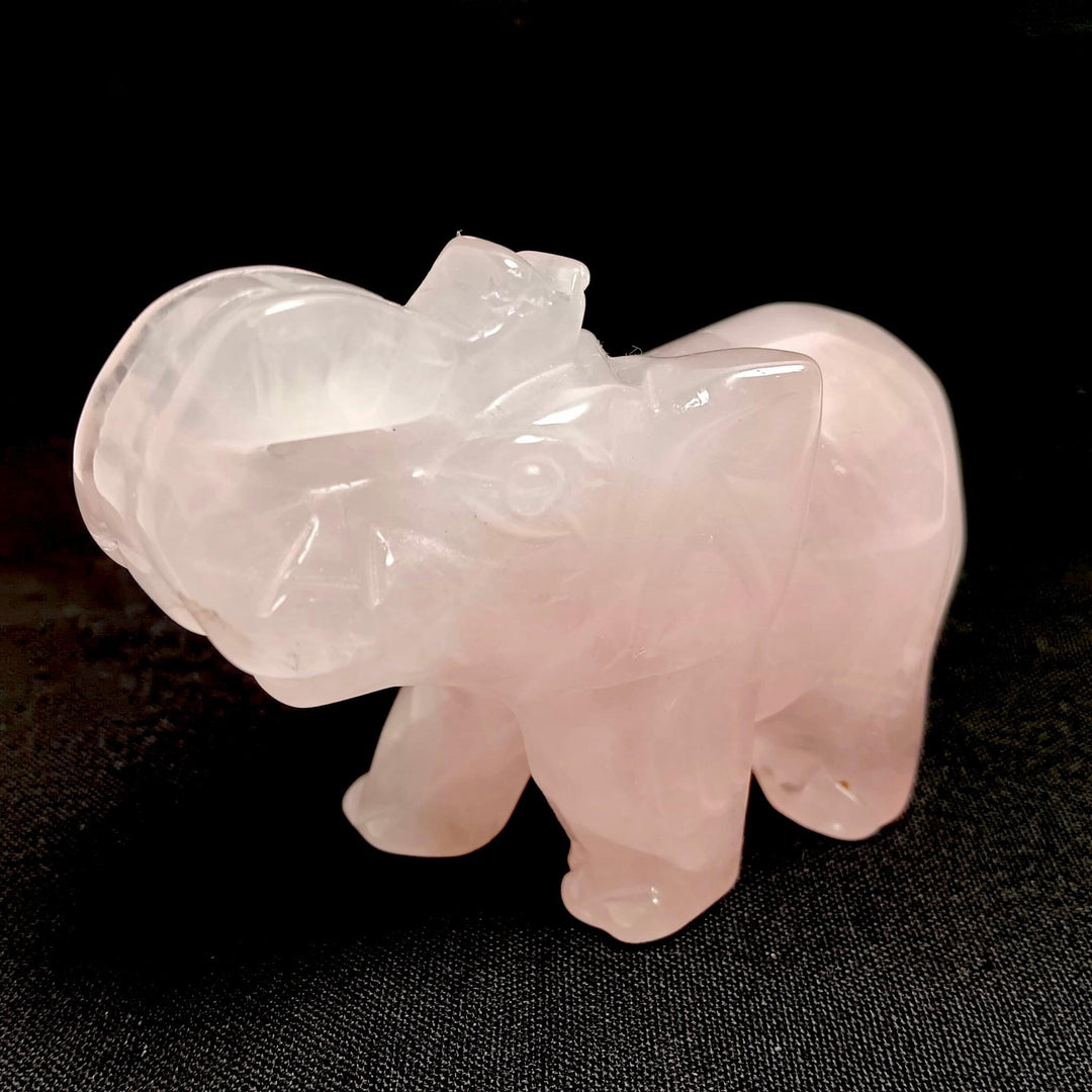 Rose Quartz Elephant 3-Inch | The Harmony Store Carving