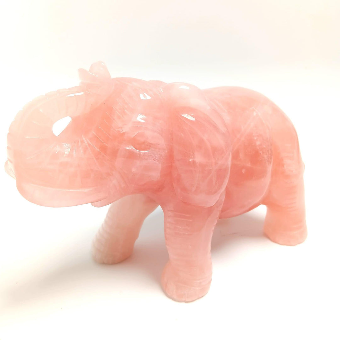 Rose Quartz Elephant Figurine Large | The Harmony Store