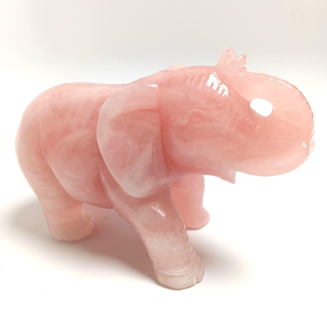 Rose Quartz Elephant Figurine Large | The Harmony Store