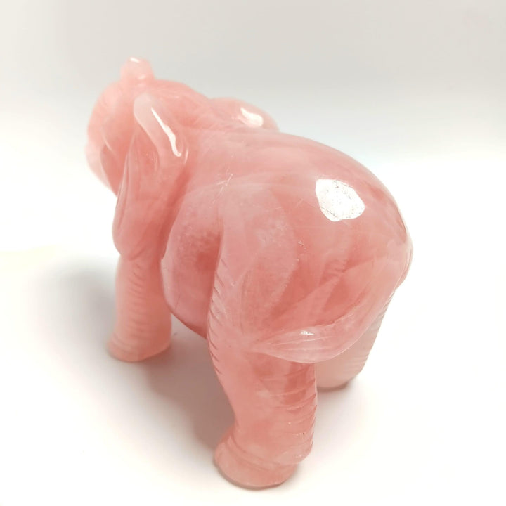 Rose Quartz Elephant Figurine Large | The Harmony Store