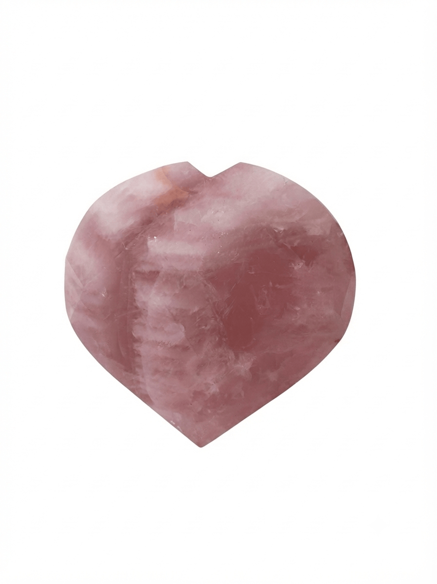 Rose Quartz Faceted Heart | Heart Chakra Crystal Heart