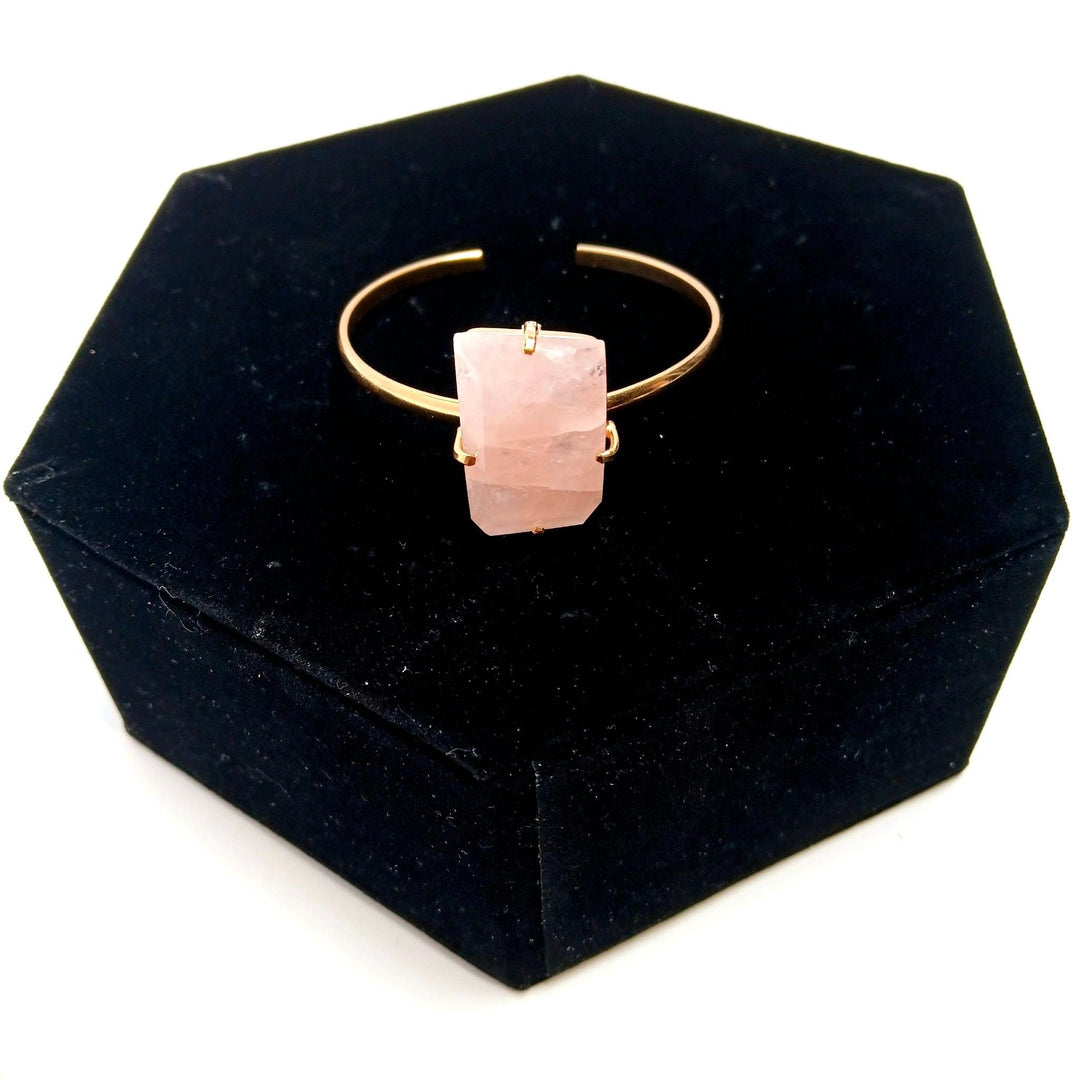 Rose Quartz Faceted Simple Band Bracelet | The Harmony Store Bracelet