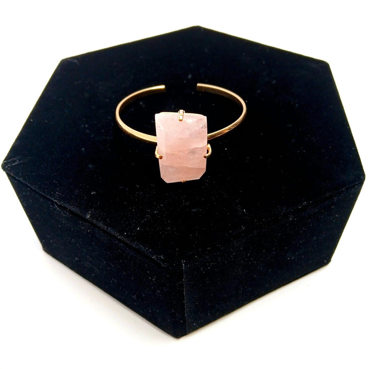 Rose Quartz Faceted Simple Band Bracelet | The Harmony Store Bracelet