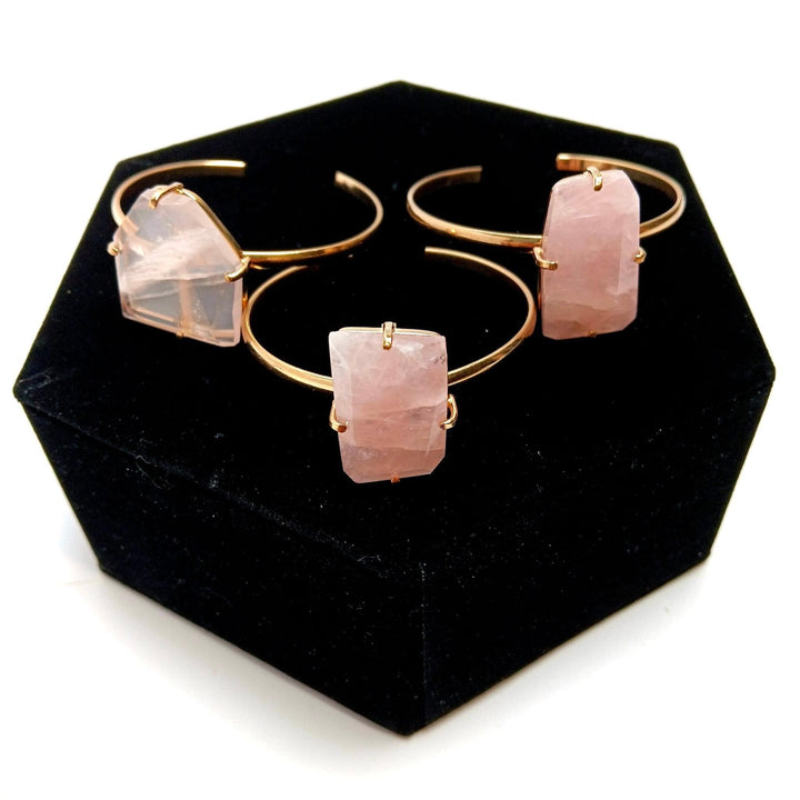 Rose Quartz Faceted Simple Band Bracelet | The Harmony Store Bracelet
