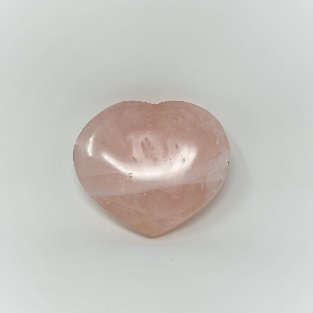 Rose Quartz Heart Flat | The Harmony Store Crystal Heart