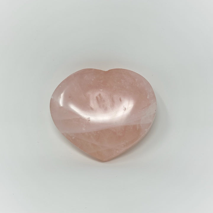 Rose Quartz Heart Flat | The Harmony Store Crystal Heart