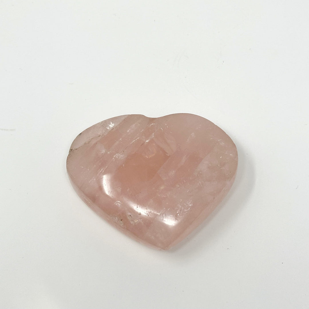 Rose Quartz Heart Flat | The Harmony Store Crystal Heart