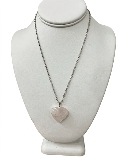 Rose Quartz Heart Pendant 25mm | The Harmony Store Pendant