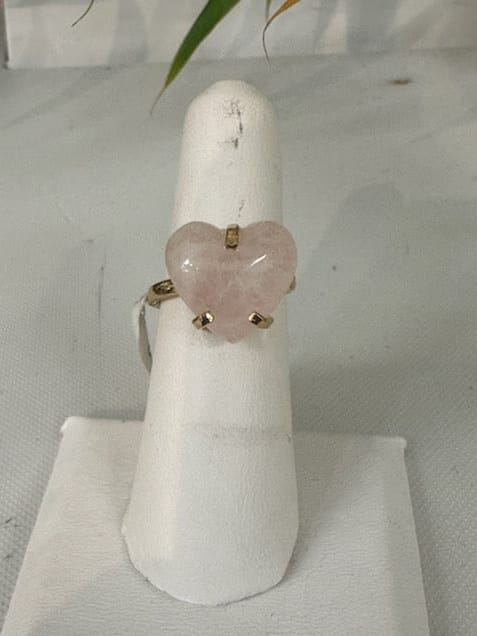 Rose Quartz Heart Ring | The Harmony Store Ring