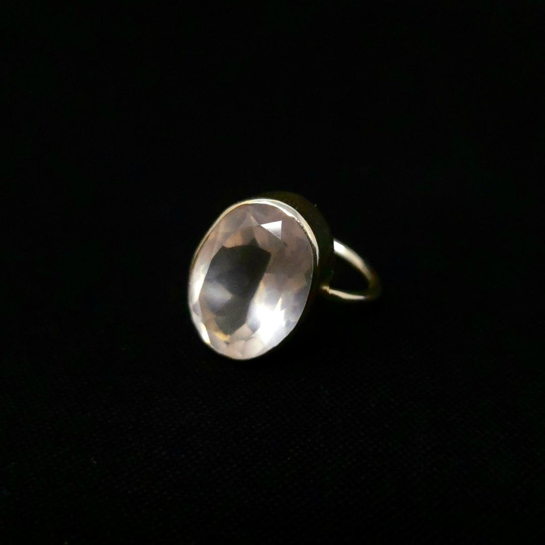 Rose Quartz Faceted 925 Silver Ring | The Harmony Store Ring