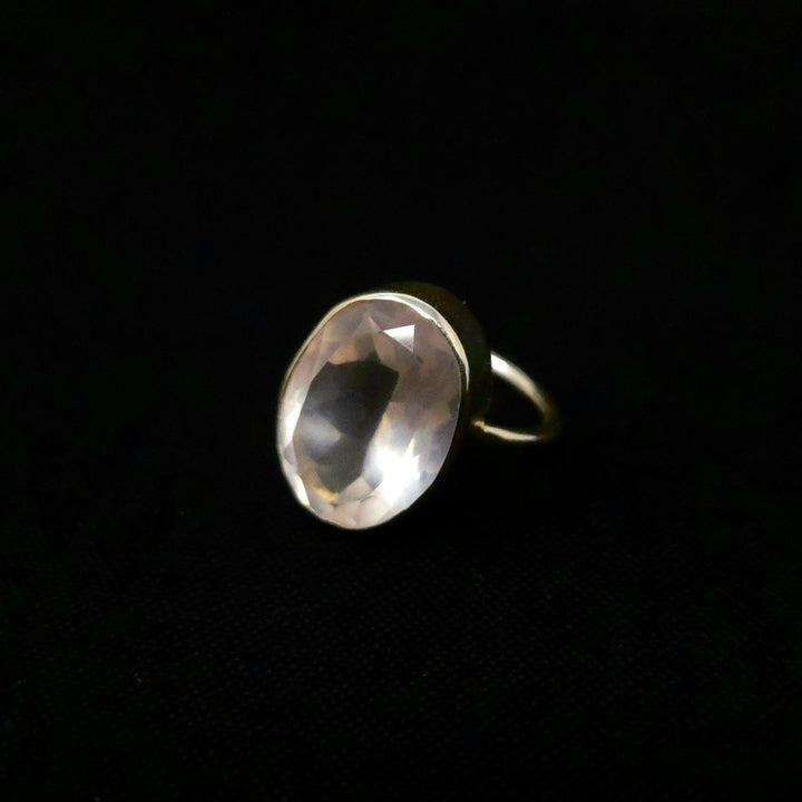 Rose Quartz Faceted 925 Silver Ring | The Harmony Store Ring