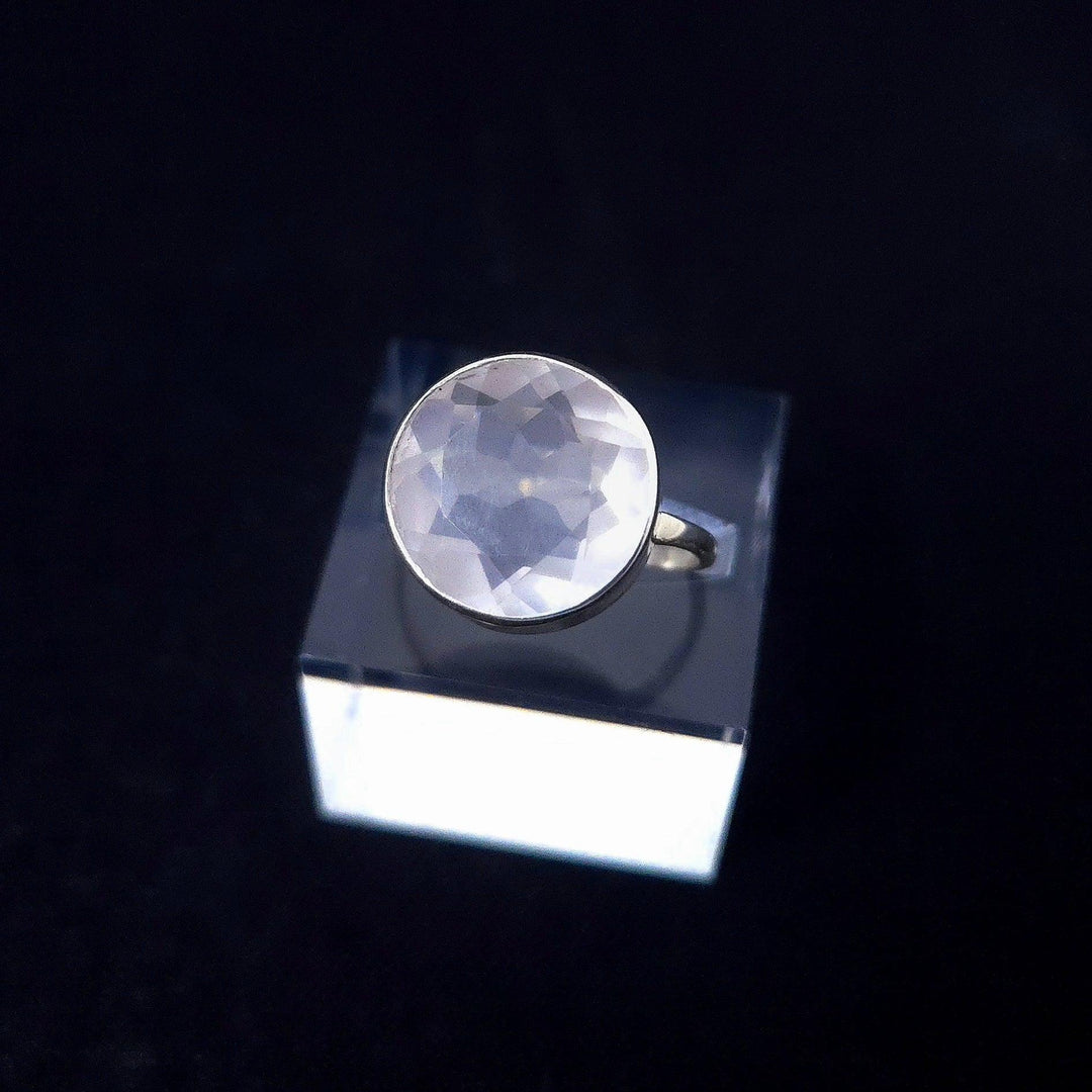 Rose Quartz Faceted 925 Silver Ring | The Harmony Store Ring