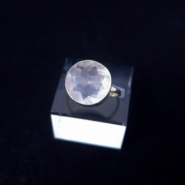 Rose Quartz Faceted 925 Silver Ring | The Harmony Store Ring