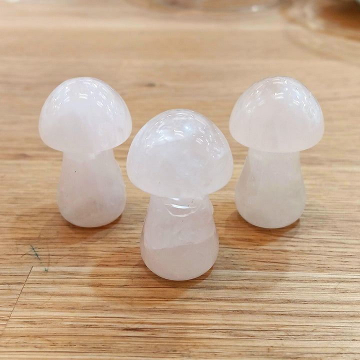 Rose Quartz Mushroom Carving 1.5-Inch | The Harmony Store Mushroom