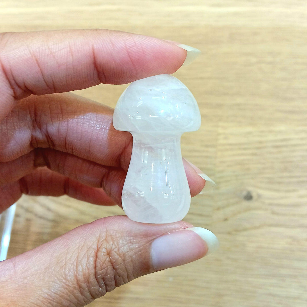 Rose Quartz Mushroom Carving 1.5-Inch | The Harmony Store Mushroom