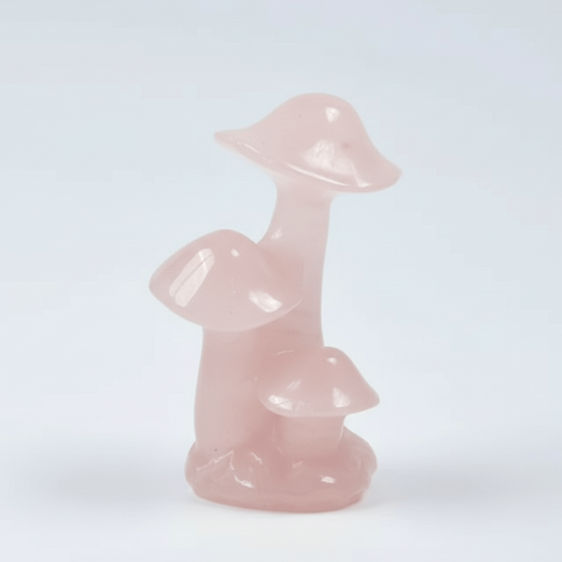 Rose Quartz Mushroom 3" Crystal Carving | The Harmony Store Carving