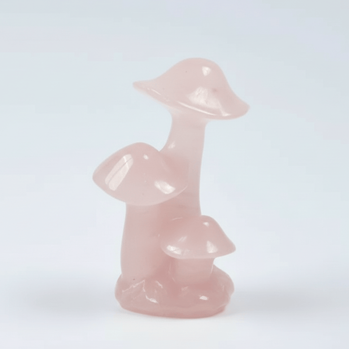 Rose Quartz Mushroom 3" Crystal Carving | The Harmony Store Carving