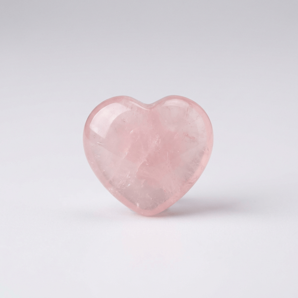 Rose Quartz Puffy Heart 1 Inch | The Harmony Store Heart