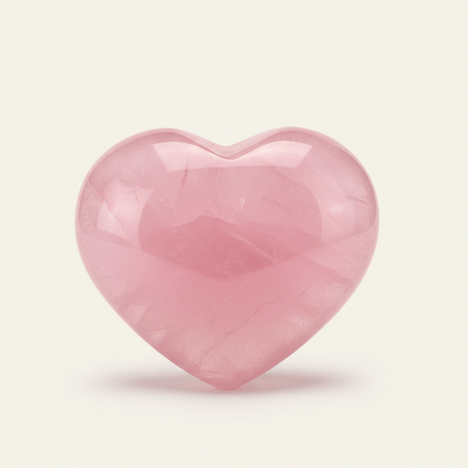 Rose Quartz Puffy Heart | The Harmony Store Crystal Heart