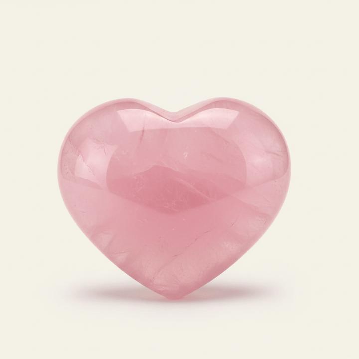 Rose Quartz Puffy Heart | The Harmony Store Crystal Heart