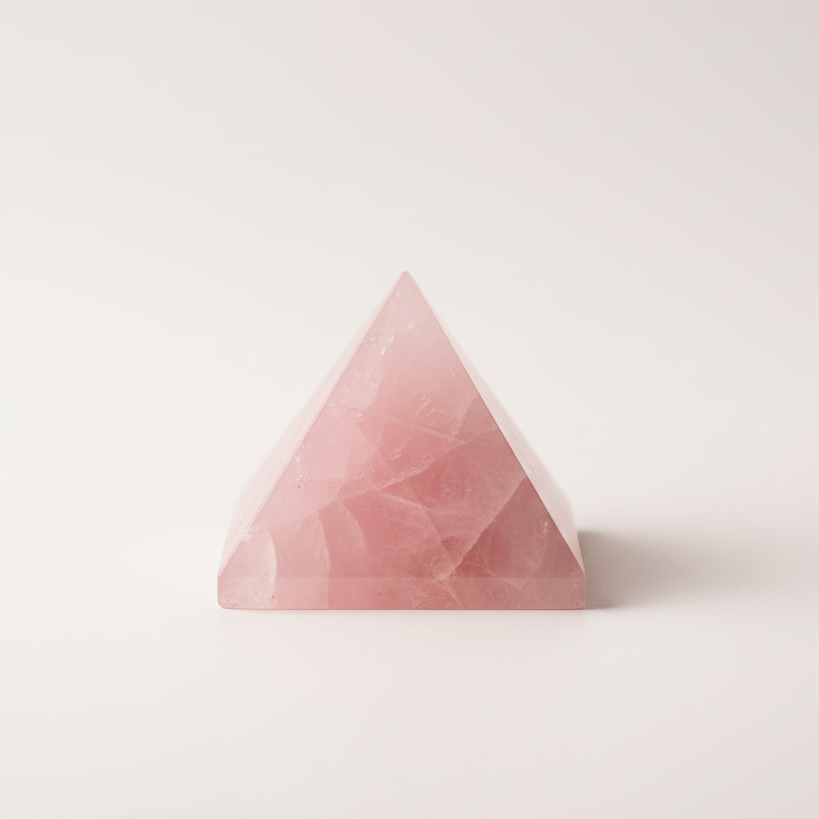 Rose quartz pyramid crystal 1 inch for love and emotional healing