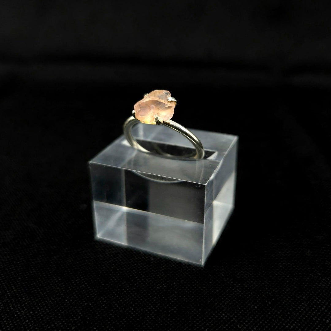 Rose Quartz Rough Stackable 925 Ring | The Harmony Store Ring