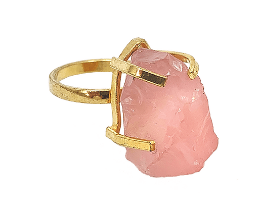 Rose Quartz Simple Band Ring | The Harmony Store Ring