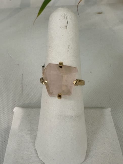 Rose Quartz Wire Faceted Ring | The Harmony Store Ring