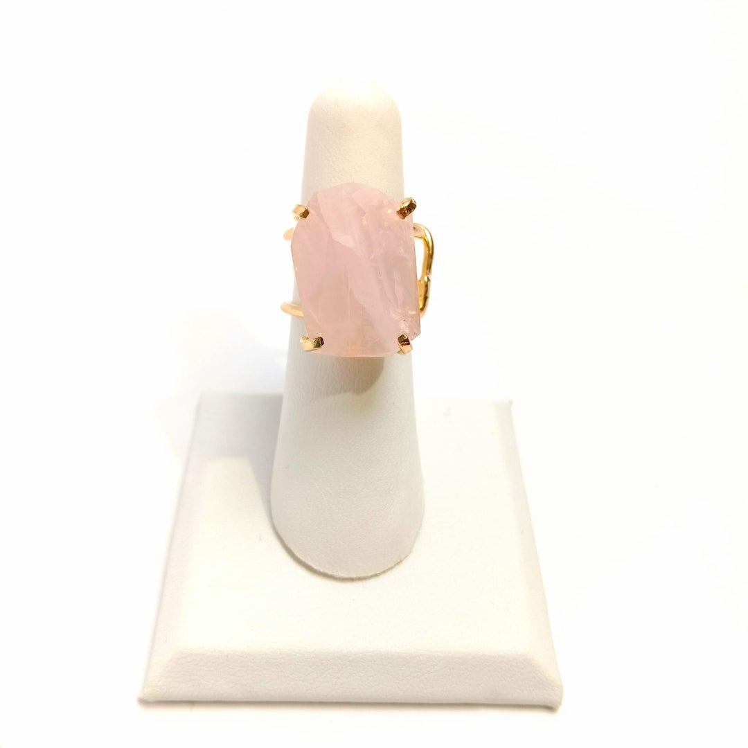 Rose Quartz Wire Faceted Ring | The Harmony Store Ring