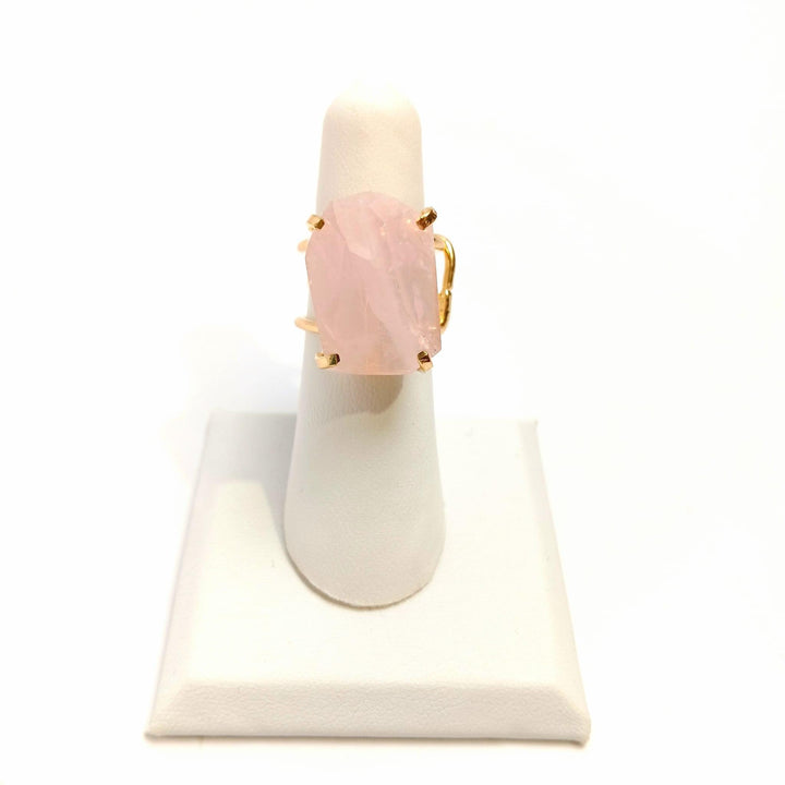 Rose Quartz Wire Faceted Ring | The Harmony Store Ring