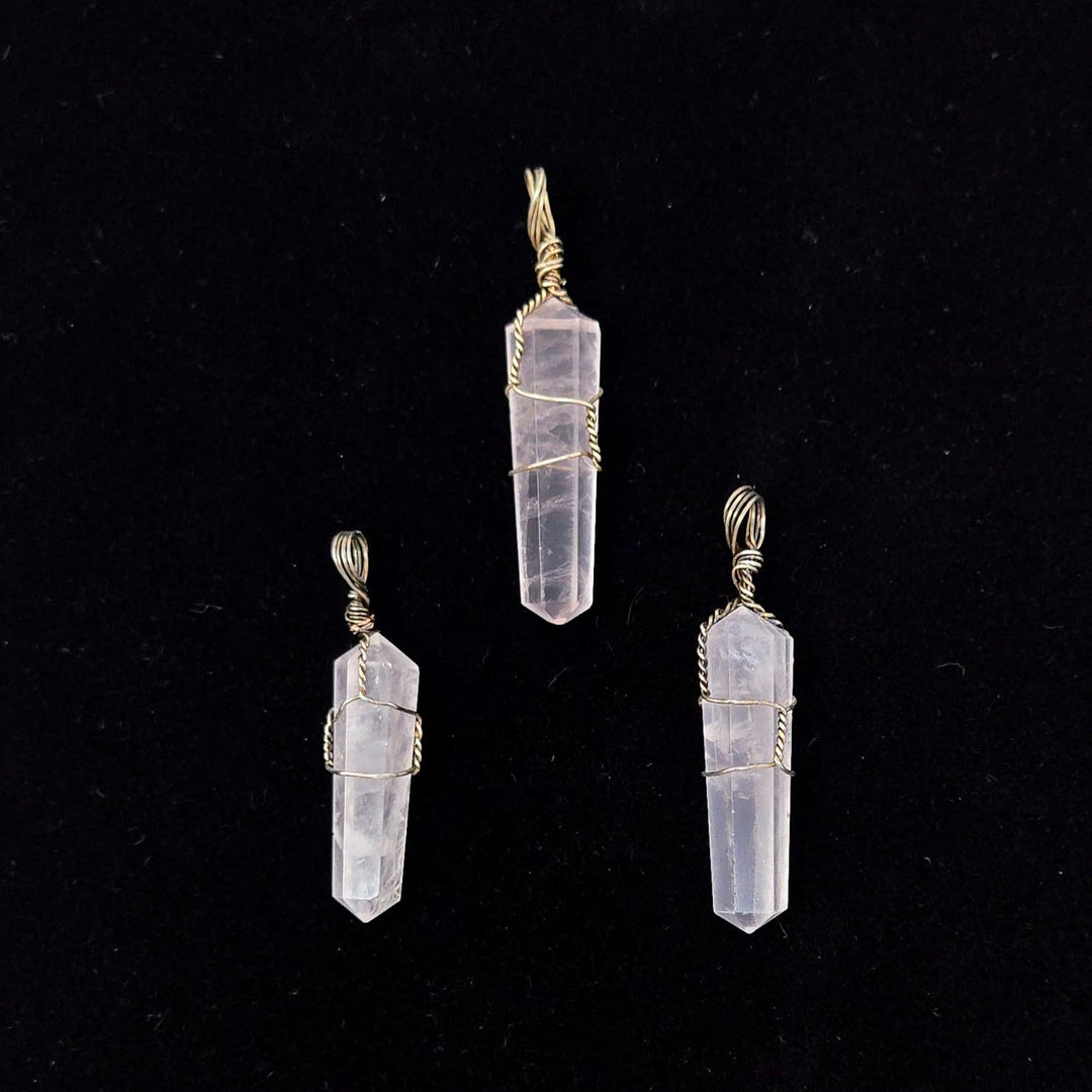 Rose Quartz Wire Wrapped Pendant | The Harmony Store Pendant