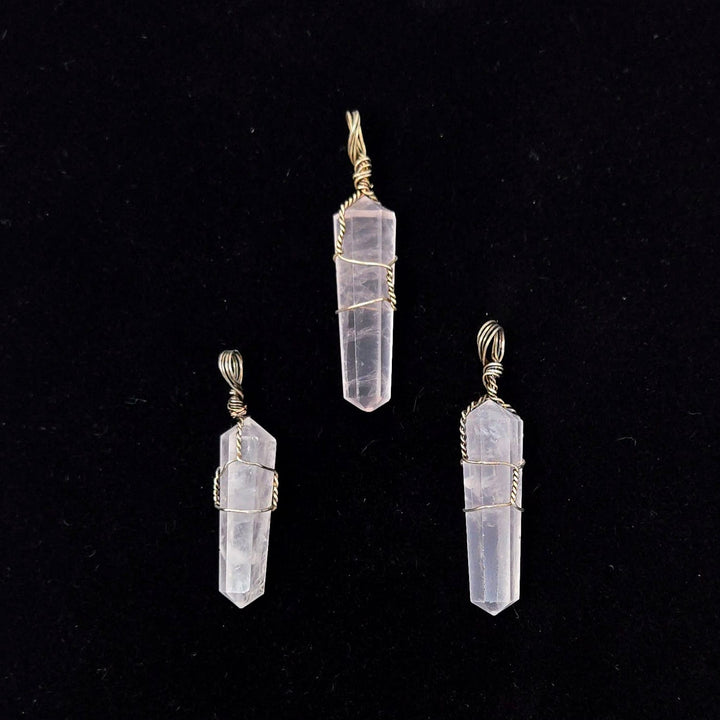 Rose Quartz Wire Wrapped Pendant | The Harmony Store Pendant