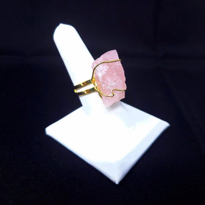 Rose Quartz Wire Wrapped Ring | The Harmony Store Ring